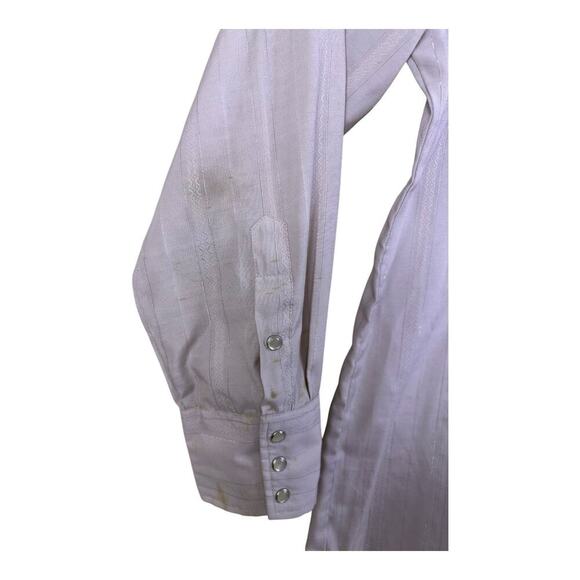 Roper Pearl Snap Shirt Mens Large Cream White 2 Pocket Western Cowboy Rodeo - Picture 4 of 16